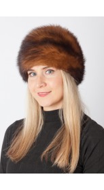 Dark polecat fur hat 